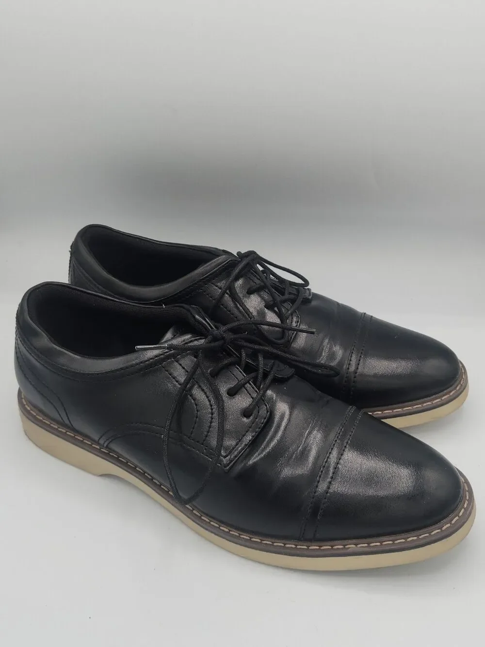 Alfani Theo Oxford Cap Toe Black Memory Foam Dress Shoes Size 9M